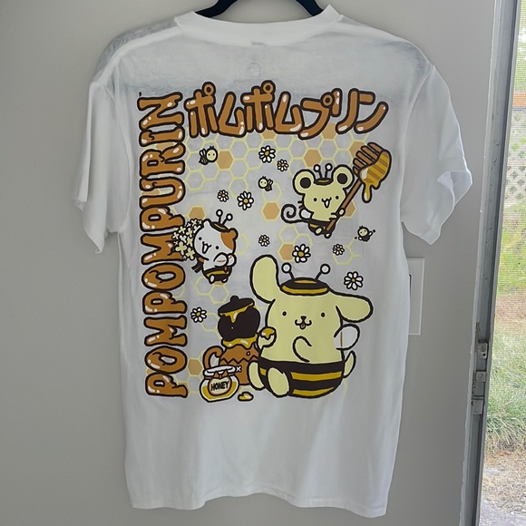 NWT white Sanrio Pompompurin t-shirt double sided - Picture 3 of 5